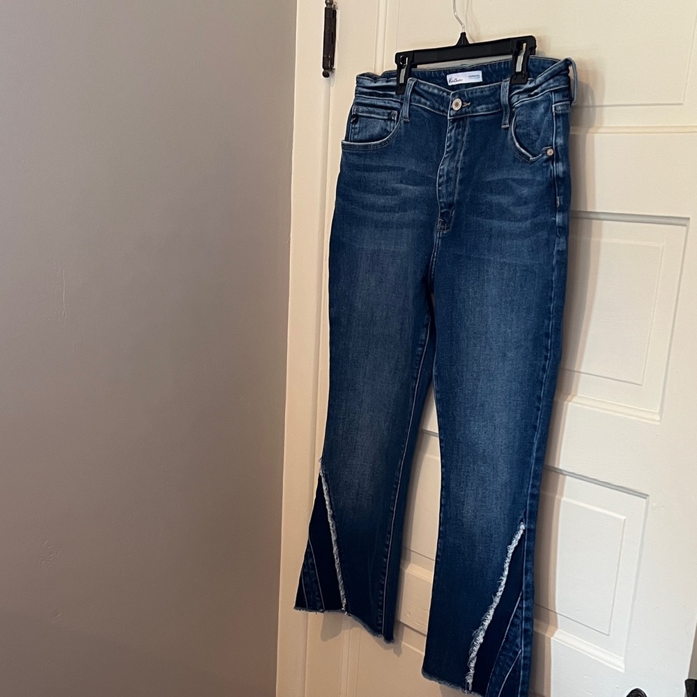 KanCan Dark Blue Flare Jeans - Picture 1 of 7